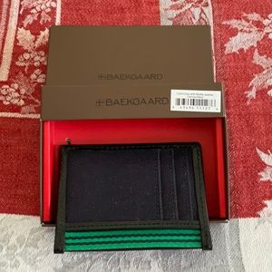 Leather and canvas card case with bottle opener. Great stocking stuffer! BNIB